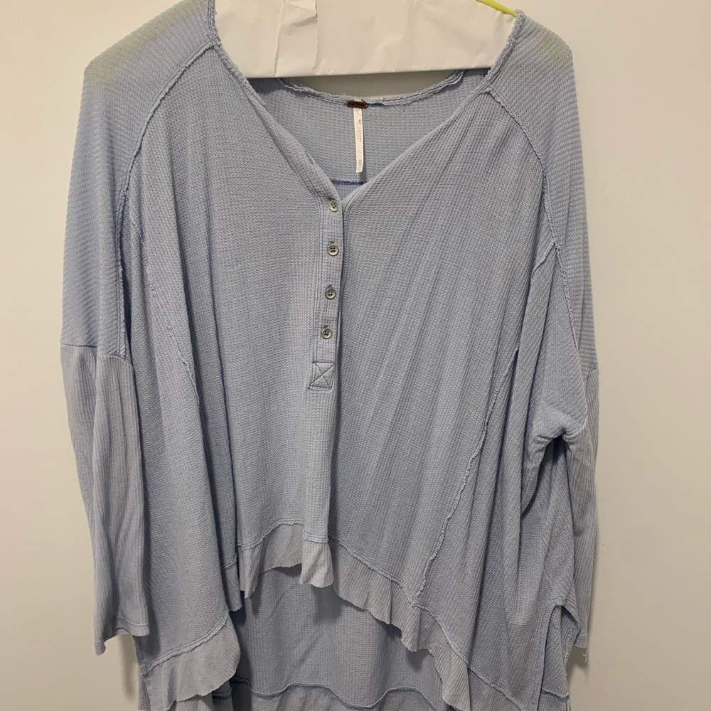 Free People blue tunic shirt